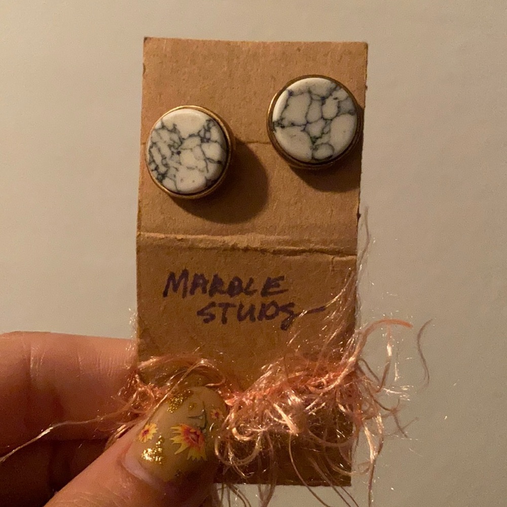 Marble stud earrings